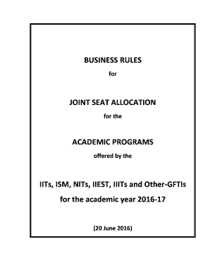 Josaa Business Rules  Form