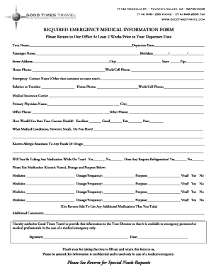 Medical Information Form