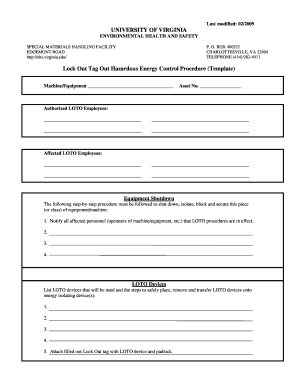 Energy Control Procedure Template  Form