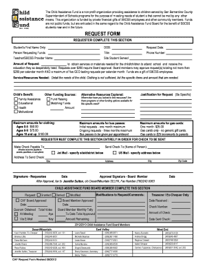 CAF Request Form San Bernardino County Superintendent of