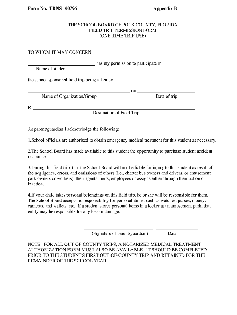 Field Trip Form