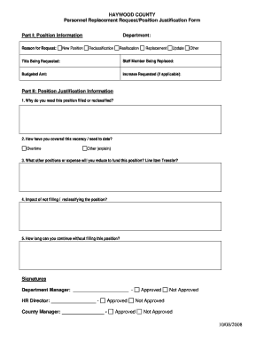 Justification Document Template  Form