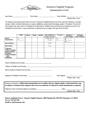 Ksu Immunization Form