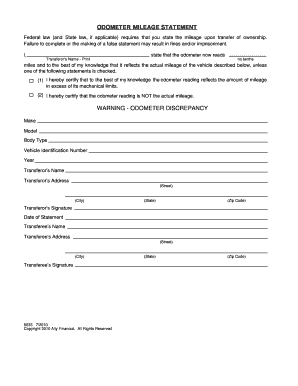Odometer Statement Form 5033 GMAC Online