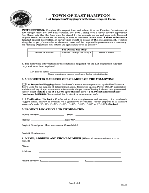 East Hampton Flaggin Lot Inspection Form