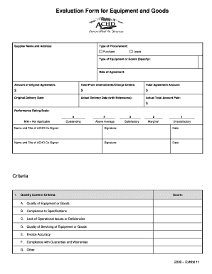  Equipment Evaluation Form 2013-2024