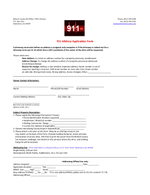 Bulloch County 911  Form