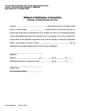 Greenwich Ct Building Department  Form
