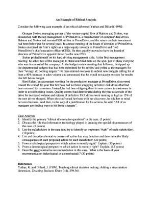 Ethical Analysis Example  Form