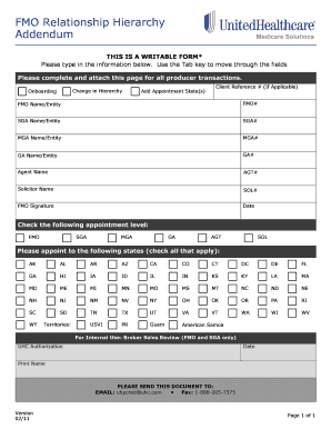 FMO Relationship Hierarchy Addendum Wehelpinsurance Com  Form