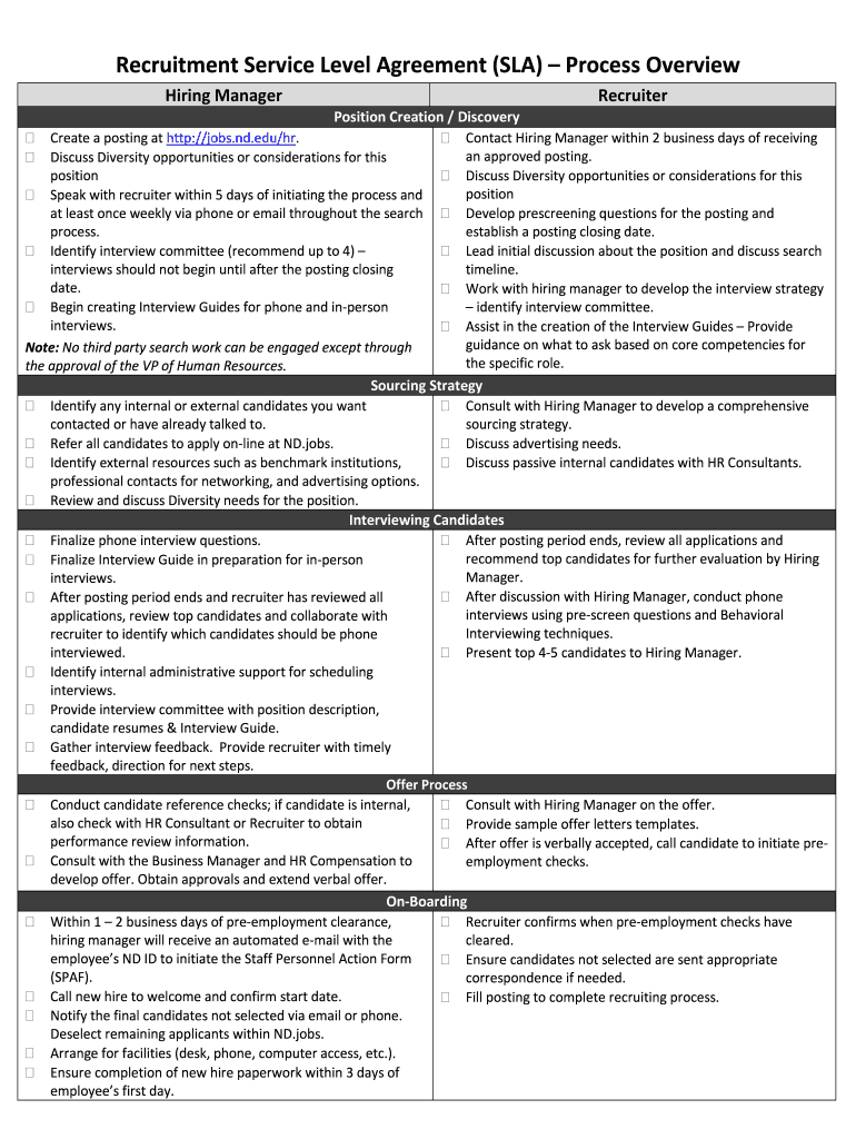 Recruitment Sla PDF  Form