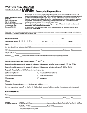 Wne Transcript Request Form