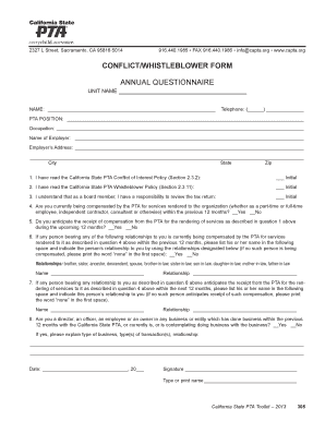 Pta Whistleblower Form