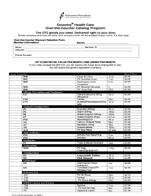 Coventry Otc  Form