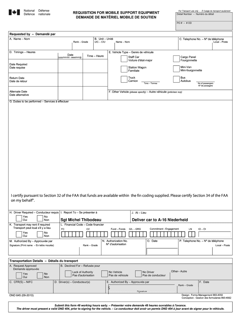  Support Mobile  D645M Requteef  Forces Canadiennes En Europe 2010-2024