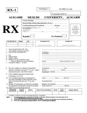 Rx Form Amu