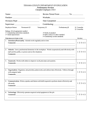 CSEA Evaluation Form DOC Tehamaschools