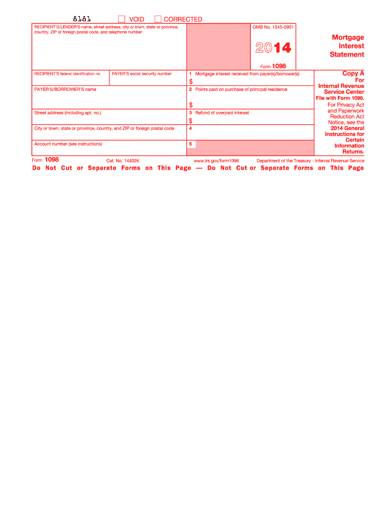  1098 Form 2014