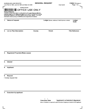  Form 14 General Request 2007