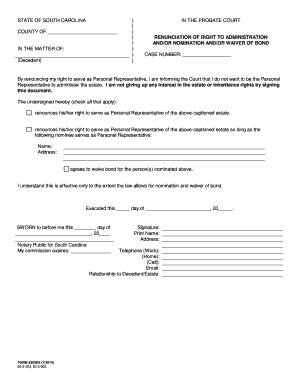 Sc Probate Forms 302es