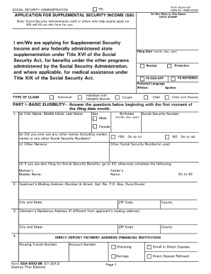 Ssi Application Form Printable