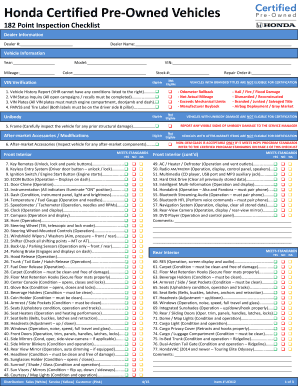 Honda 150 Point Inspection Price  Form