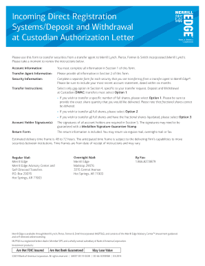 Incoming Direct Registration SystemsDeposit and Merrill Lynch  Form
