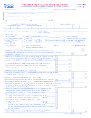 Nebraska Individual Income Tax Return, Form 1040N