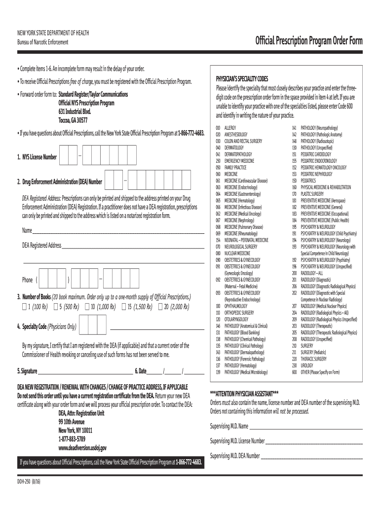  Doh 250 Form 2010-2024