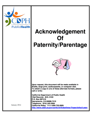 Acknowledgement of Paternity Form Texas