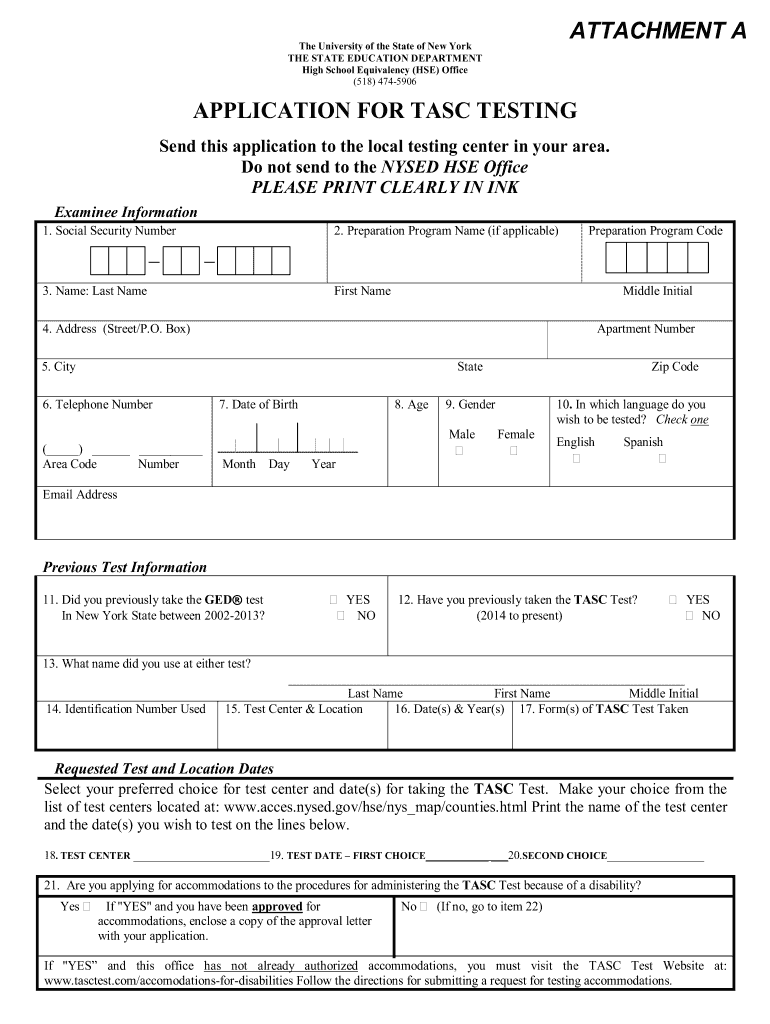  Tasc Attachment a Form 2016