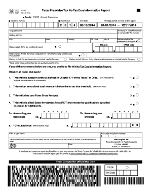 05 163 Texas Franchise Tax Annual No Tax Due Information Report Window State Tx