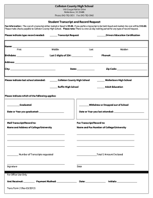 Colleton County High School  Form