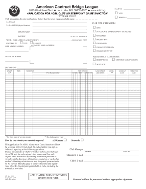 Sanction Renewal American Contract Bridge League Web2 Acbl  Form