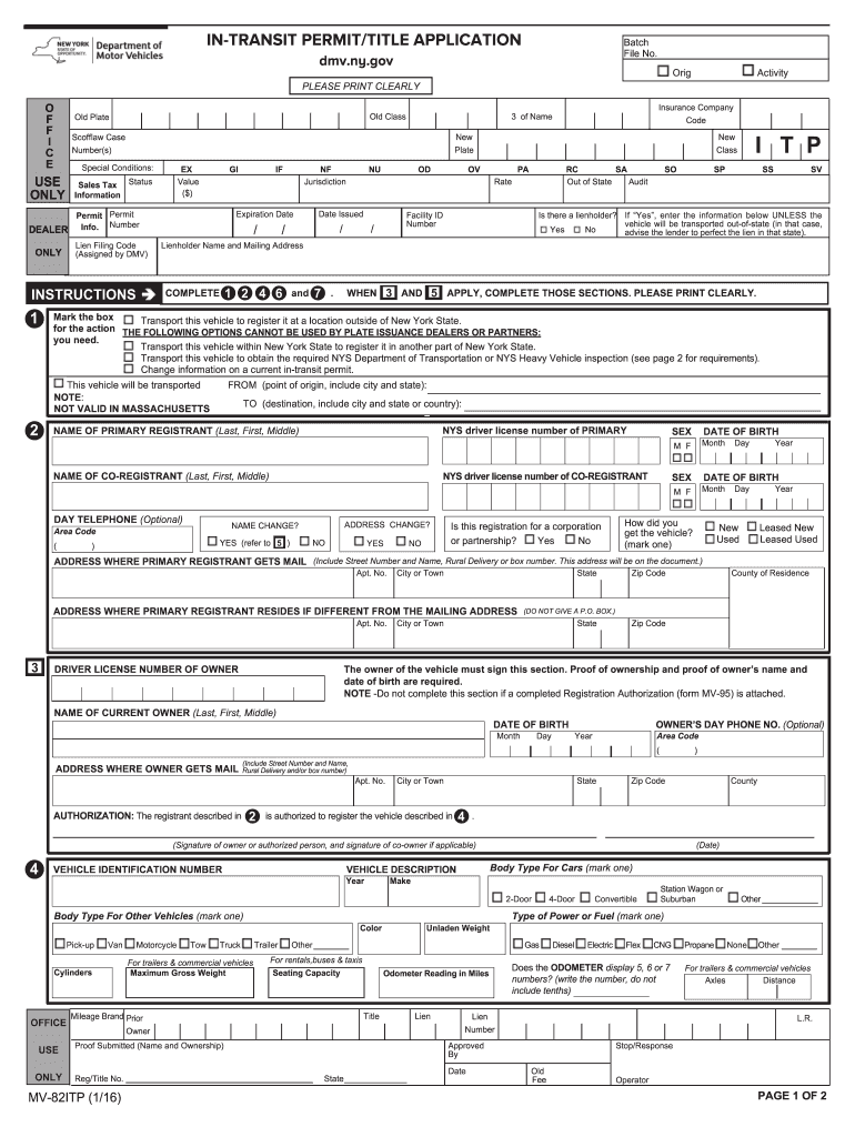  Form Mv82 Intransit Permit 2013