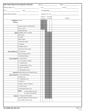 Vehicle Sign in Out Template  Form