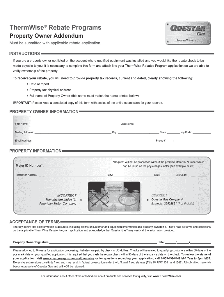 Questar Thermwise Form