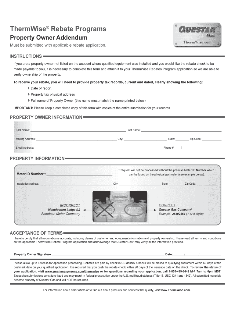 Questar Gas Rebates Form Fill Out And Sign Printable PDF Template 