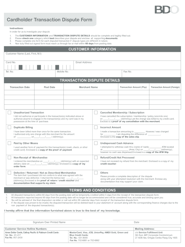 Authorization Letter to Withdraw Money from Bdo  Form