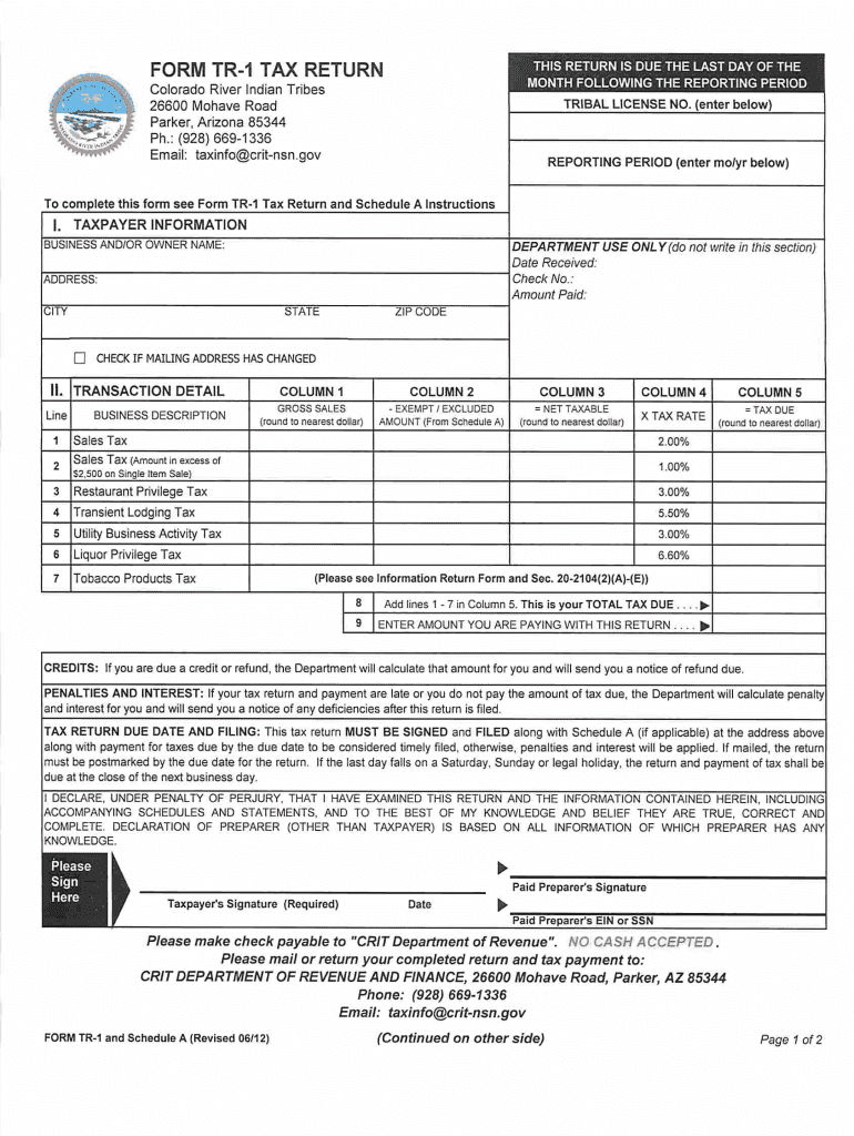  Colorado River Indian Tribes  Form 2012