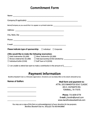 Commitment Form