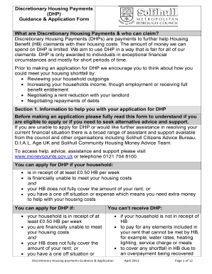 Discretionary Housing Payment Solihull  Form