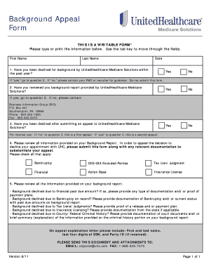  United Healthcare Appeal Form 2011