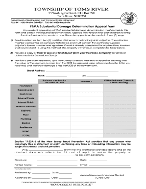 Appeal Form Toms River Township