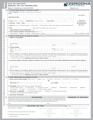 Zerodha Account Opening Form