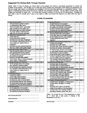 Walk through Checklist PDF  Form