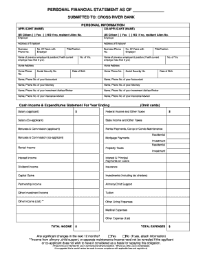 Cross River Bank Financial Statement  Form