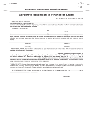Corporate Lease  Form