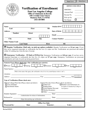 Elac Official Transcripts  Form