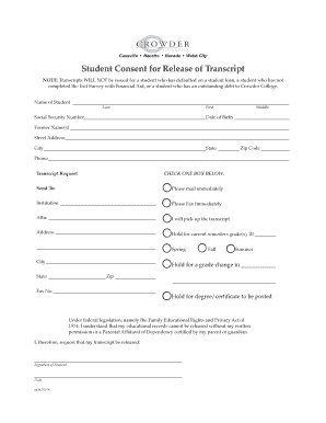Crowder College Transcript  Form